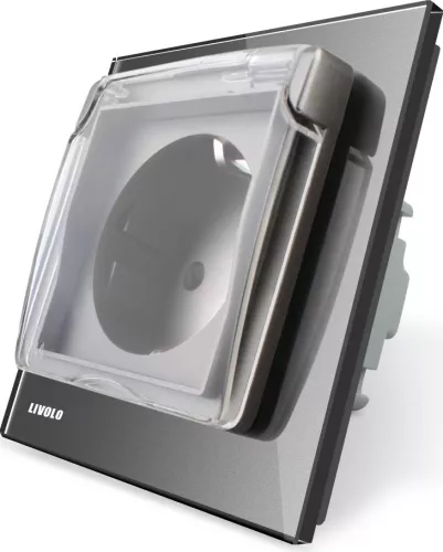 Presa A Muro Per Interni LIVOLO VL-C7C1EU-15 - Colore Grigio, 16A/250V, Design Moderno