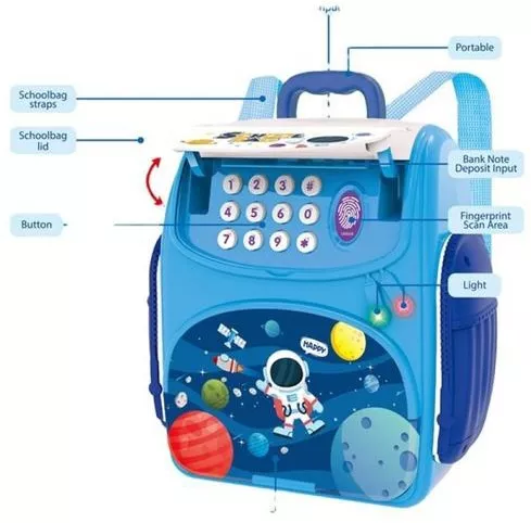 Pusculita-rucsac pentru copii astronaut albastru