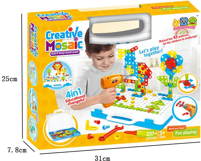 Set Bormasina Micul Mester jucarie educativa cu 237 piese 4 in 1 3 ani+