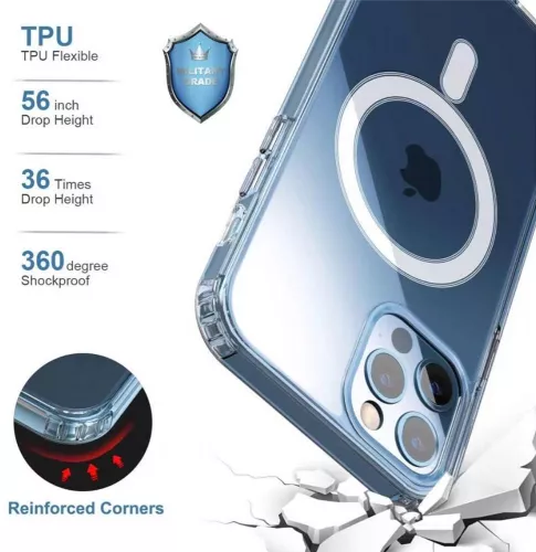 Husa BestCase comp Cu Apple iPhone 13 Pro Max Blue Leopard Pattern SLIM 1.5MM MagSafe comp Anti Shock MAS 1039