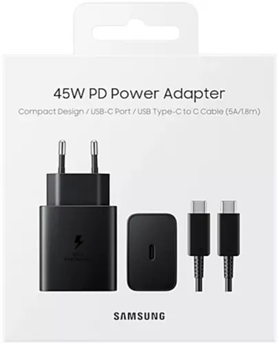 Incarcator de Retea Type-C 45W Cablu USB-C la Type-C I242 Negru Blister Packing