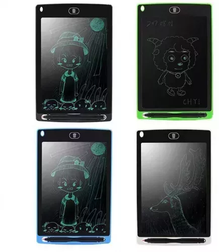 Tableta grafica de desenat pentru copii de 10 inch diagonala cu buton de stergere si creion - Verde