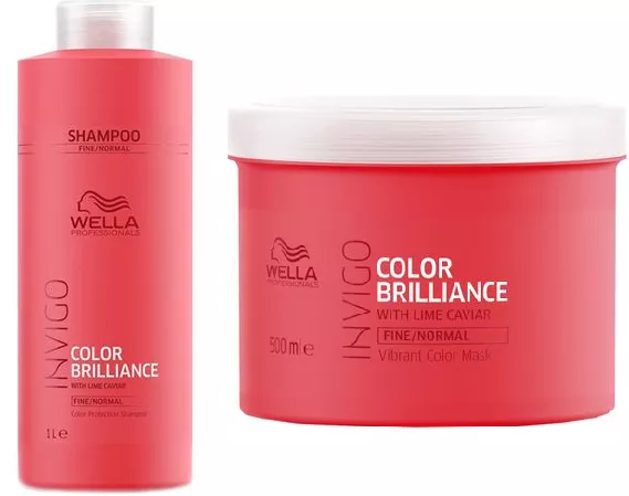 Wella Invigo Set Set Wella Invigo Brilliance par Fin/Normal Sampon 1000ml si Masca 500ml