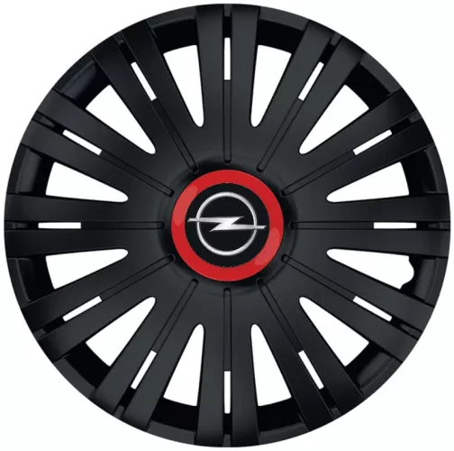 Set 4 Capace Roti pentru Opel model Active Black Cu Inel Rosu R15 bhhh ...
