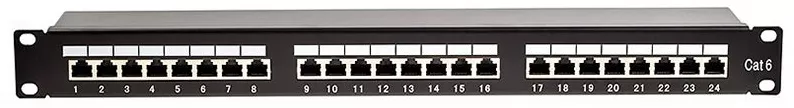 Patch panel 24 porturi RJ45 FTP cat5E montabil in rack 19 1U sertizare ...