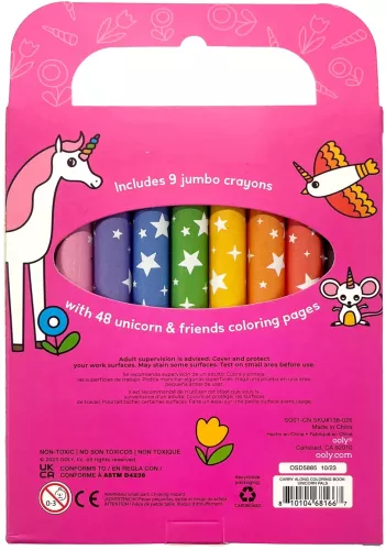 Set carte de colorat si creioane colorate - portabil Unicorni