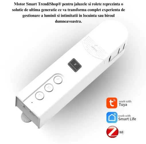 Motor Smart TrendiShop® Pentru Jaluzele Rolete Wifi Programabil Cu Acumulator Zigbee Tuya Smart Home 4 Adaptoare Usor de Instal