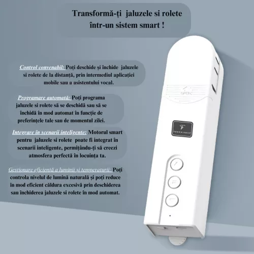 Motor Smart TrendiShop® Pentru Jaluzele Rolete Wifi Programabil Cu Acumulator Zigbee Tuya Smart Home 4 Adaptoare Usor de Instal
