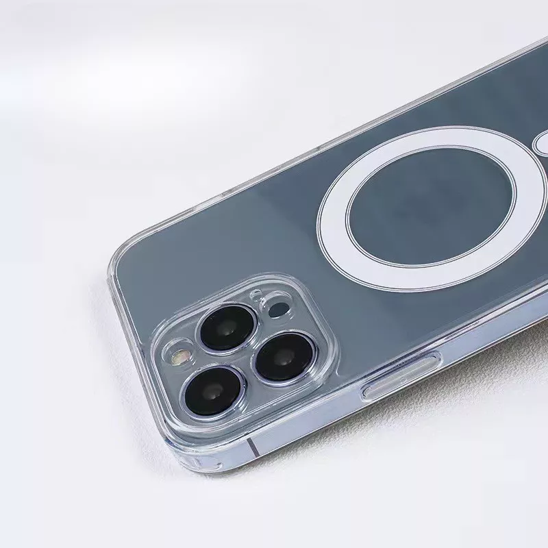 Husa protectie Flippy pentru iPhone 14 Pro Mag Safe 2 in 1 incarcare si magnet Silicon si Acril Transparenta