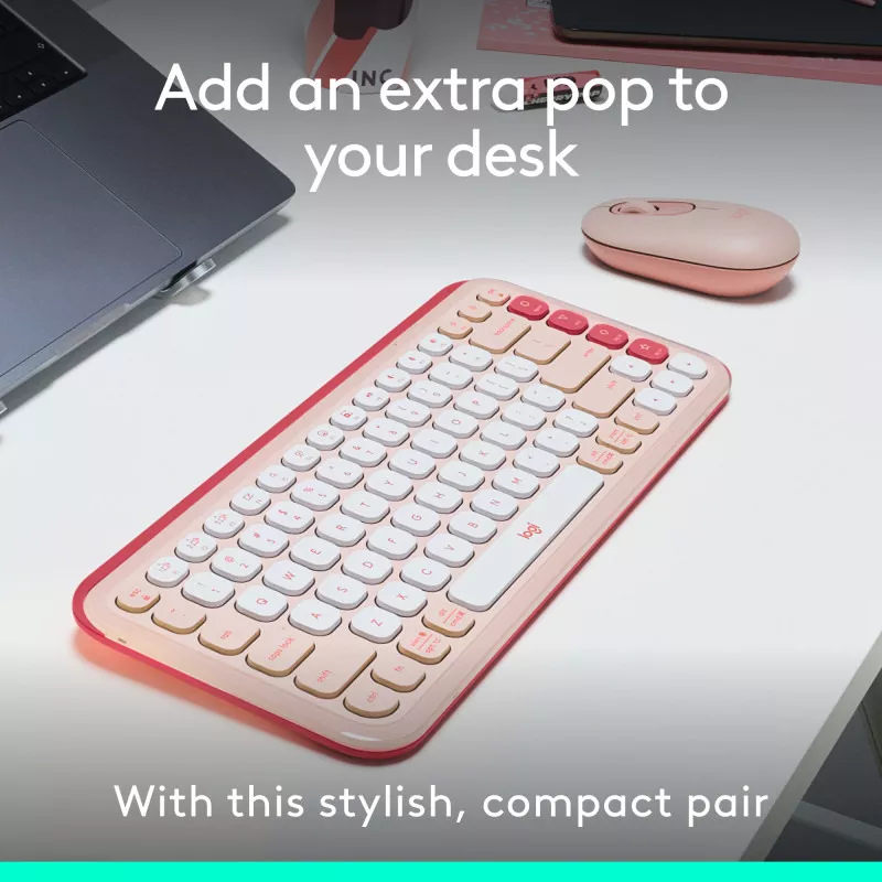 Kit periferice Logitech Pop Icon Combo Bluetooth Rose 920-013142 920-013142
