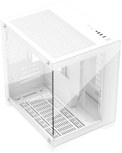 Carcasa Acvariu Gaming 1stPLAYER MV5 ARGB Cube Tower M-ATX/ ITX Tempered Glass Alb