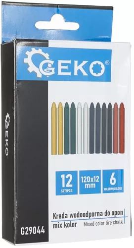 Set creta rezistenta pentru marcare anvelope multicolor 12 elemente Geko G29044