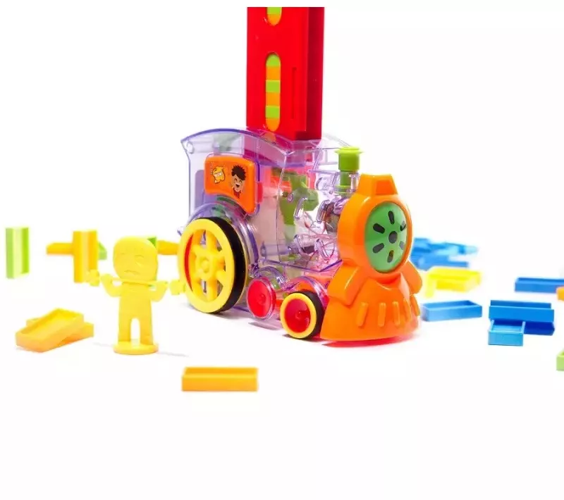 Joc domino cu locomotiva joc de sunete si lumini 80 de piese Gonga® Transparent