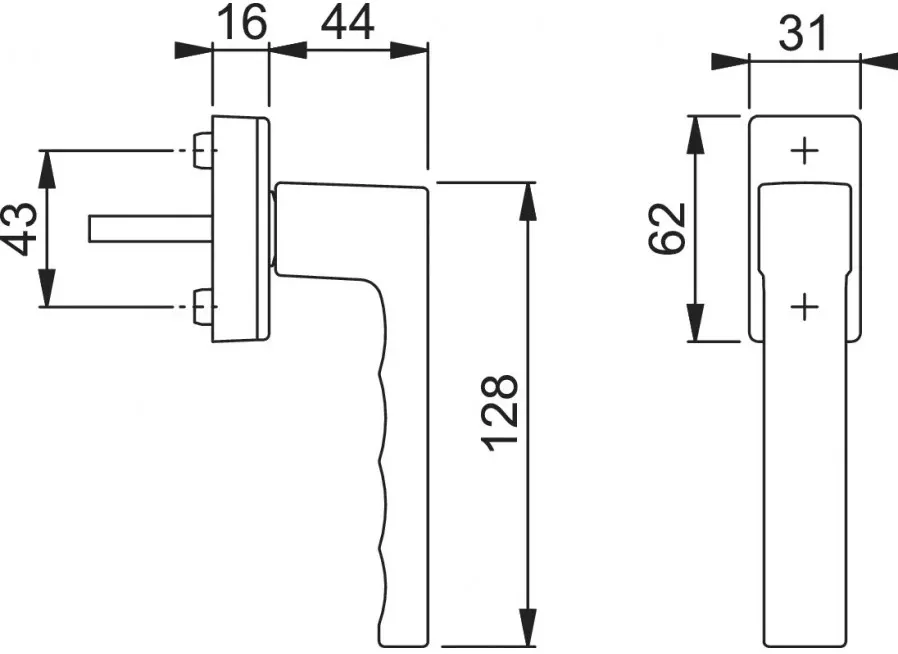 Maner geam termopan Hoppe Toulon aluminiu functie Secustik patrat variabil 7/32-42 mm culoare negru mat F9714