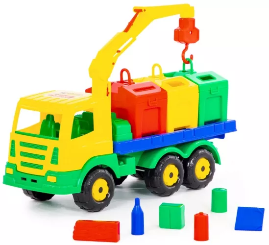 Masina salubrizare + containere - SuperTruck 42x16x25cm Wader
