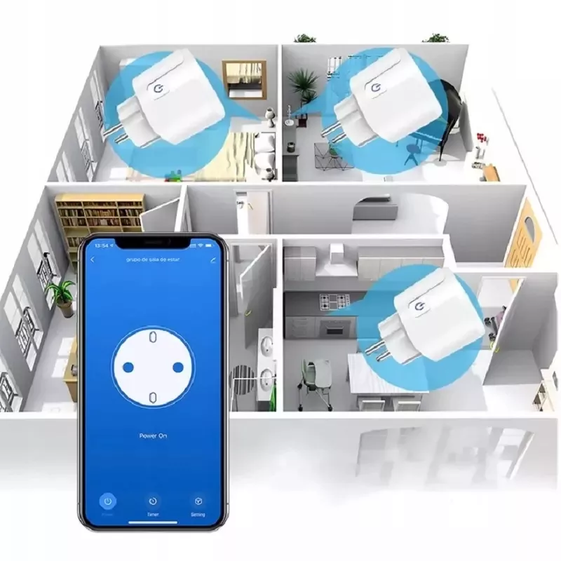 Priza wifi smart compatibila cu aplicatii Tuya Smartlife Gonga® Alb