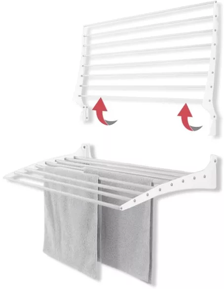 Uscator de rufe pliabil de perete 120 cm Economiseste spatiu Metal si ...