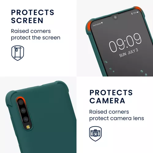 Bumper kwmobile pentru Samsung Galaxy A50 Silicon Verde 49962.78