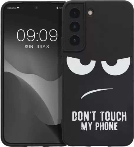 Husa kwmobile pentru Samsung Galaxy S22 Silicon Negru/Alb 60331.01