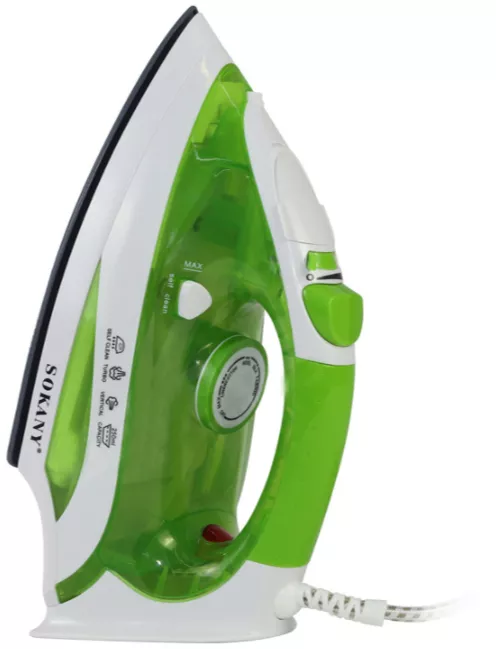 Fier De Calcat Cu Design Ergonomic Abur Cu Presiune 2400 W Talpa Ceramica Calcare Pe Verticala Design Modern Maner Ergonomic Alb/verd