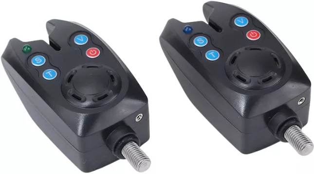 Set 4 bucati senzor pescuit FishEdge Black avertizor sonor si luminos relaj volum ton sensibilitate digital alimentare baterie 9v