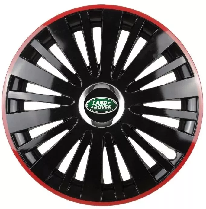 Set 4 capace roti Falcon Red and Black cu inel cromat R15 pentru gama ...