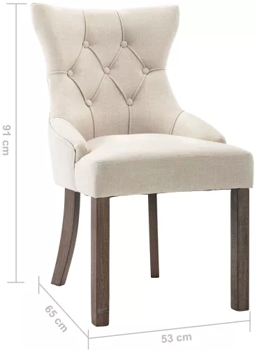 Scaune De Sufragerie 4 Buc. Bej Material Textil