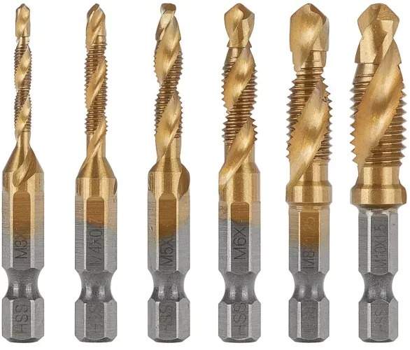 Set burghie HSS HEX M3-M10 6 bucati Geko G38136