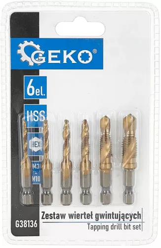 Set burghie HSS HEX M3-M10 6 bucati Geko G38136