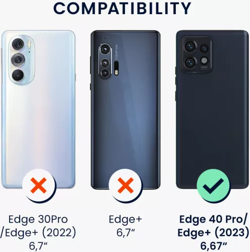 Husa Kwmobile cu snur pentru Motorola Edge 40 Pro/Edge Plus 2023 Negru ...