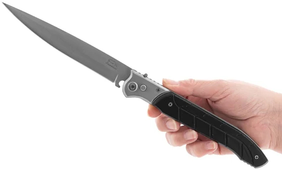 Cutit cu arc otel inoxidabil 31 cm argintiu husa inclusa