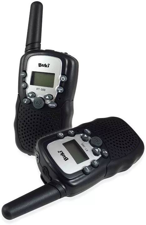 Buki France Walkie-Talkie TW05 Ricaricabili - Portata 5 Km, Batterie Al Litio, 16 Canali, Torcia Integrata, Per Bambini Dagli 8 Anni