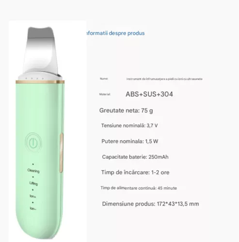 Aparat de curatare faciala cu ultrasunete Arvada® DermaSonic 7C-CPY-01