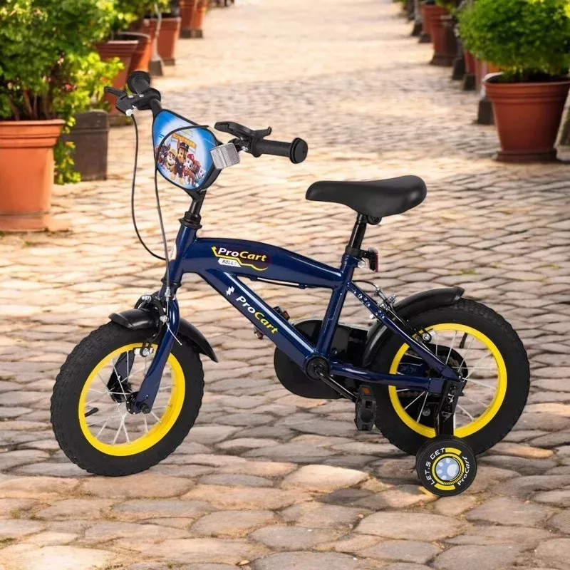 Paw Roti Bicicleta 14 inch Paw Patrol roti ajutatoare far si stop cadru otel ...