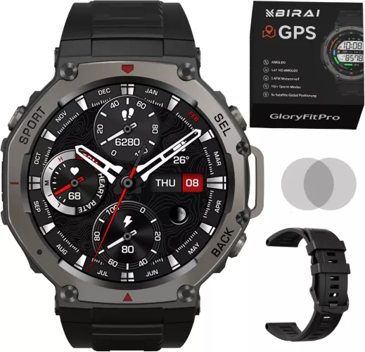 Ceas smartwatch barbati GloryFitPro by BIRAI® ecran AMOLED 1.43& inteligent