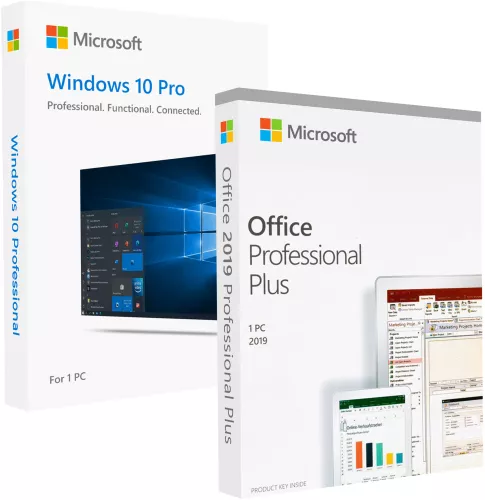 Pachet Windows 10 Pro OEM + Office 2019 Pro Plus Retail cu USB ...