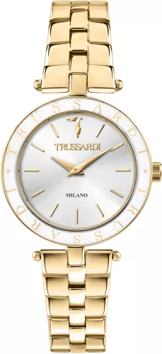 TRUSSARDI T-Design Bracciale Donna In Acciaio Dorato – Gioiello Elegante Con Chiusura A Clip, TJAXA01 - 3