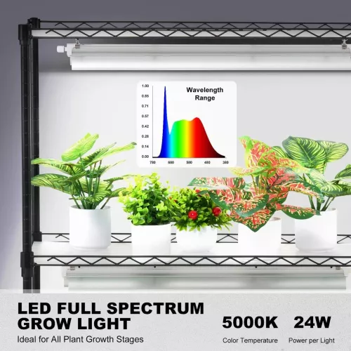 Raft pentru plante cu lampa de crestere Modular 6 x Niveluri Inaltime ...