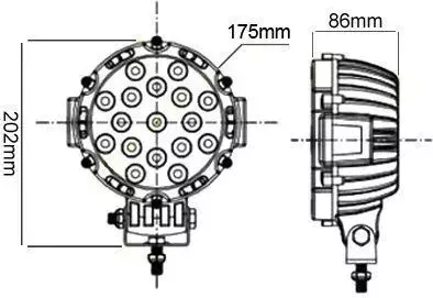 Proiector LED Auto Offroad 51W/12V-24V 3740 Lumeni Negru Flood Beam 60 ...