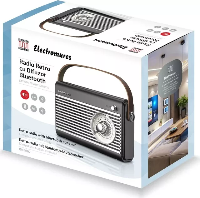 Radio retro cu difuzor Bluetooth Electromures EM 1007