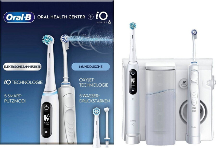 ORAL-B iO6 & OxyJet Adult Rotating 5 moduri de curatare Alb