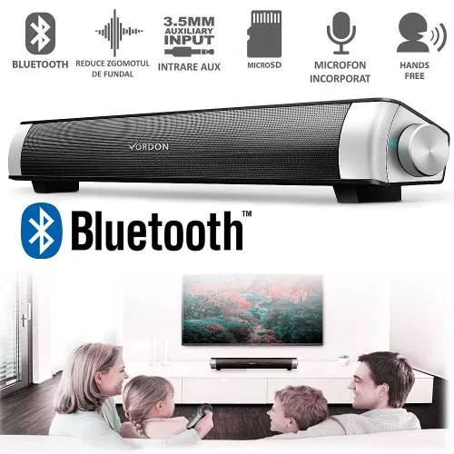Boxa Bluetooth Soundbar Portabila Microfon Incorporat Aux Usb Microsd Conectare Fara Fir La Pc Tv Telefon Handsfree Lapt Ppv Lp08
