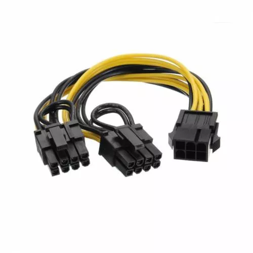 Cablu Adaptor Pentru Alimentare Pci E 6 Pini Mama La 2 X 8 Pini 6 2 Tata 20cm Puls013