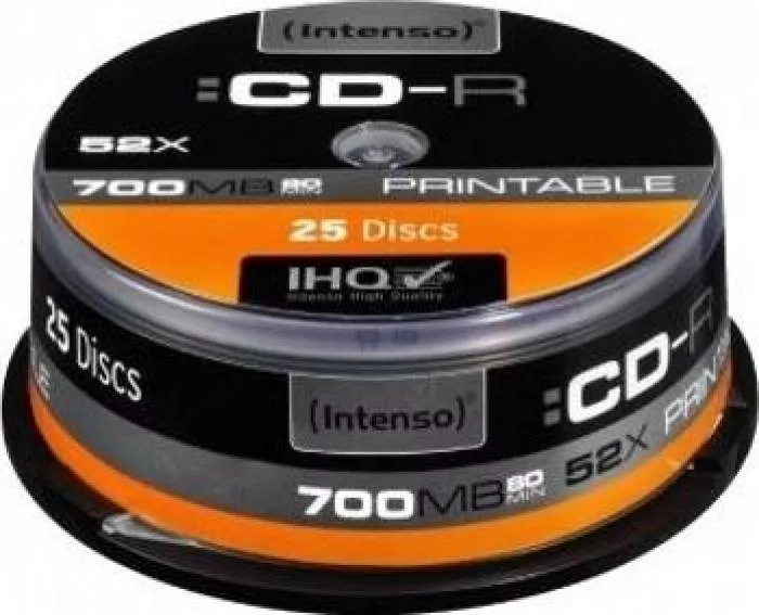 CD-R Intenso 700 MB Printable 25 Cake Box