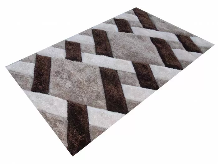 Covor 3d Pufy Maro Cu Bej 200 X 300 Cm Grosime 5 Cm N32 200 300