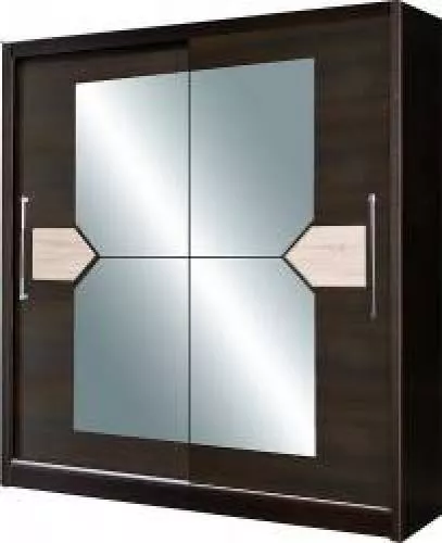 Dulap Cu Usi Glisante Si Oglinda Cb 200 X 216 X 58 Cm Wenge D 02 20 D02 20