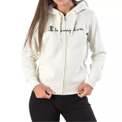 Hanorac Sport Cu Fermoar Femei Champion Hooded Full Zip Sweatshirt Alb S 111455 Es001 S