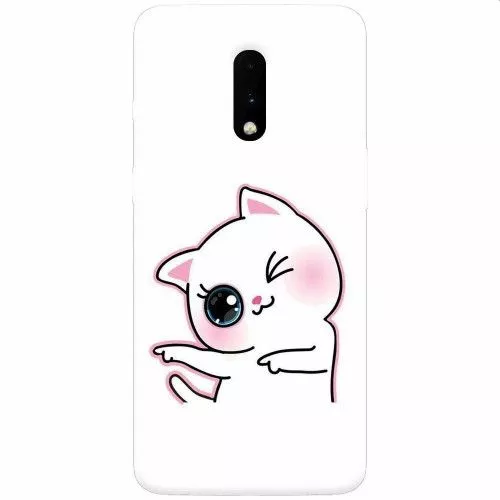 Sweat Decode Manners Husa silicon pentru OnePlus 7 Cute Kitty la DOMO