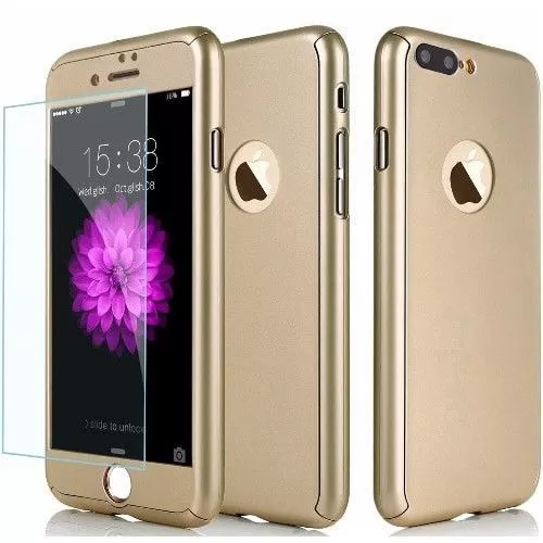 Hardness Car digestion Husa telefon Apple iPhone 7 Plus ofera protectie 360 Gold + Folie la DOMO