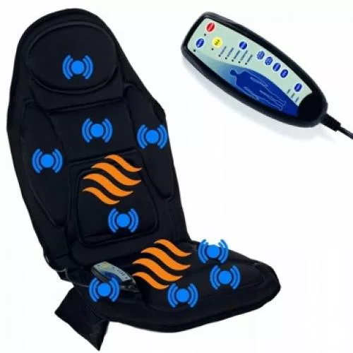 Husa Scaun Auto Sau Birou Cu Incalzire Si Masaj 220v12v Telecomanda 5 Programe Culoare Negru Fjn 1025